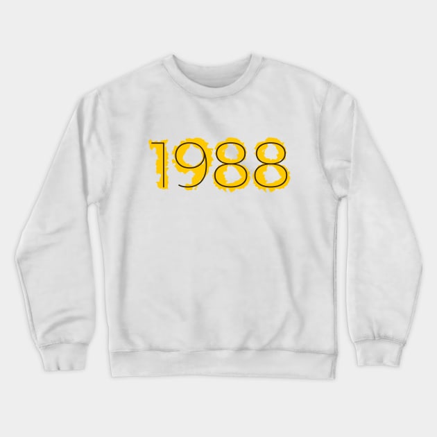 1988 Year Distressed Liquid Orange Crewneck Sweatshirt by Liquids